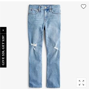 J Crew 9'' demi-boot crop jean in Rocky Shore wash